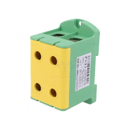 Conector Îmbinare Șine 150mm2 4 Borne Galben-Verde