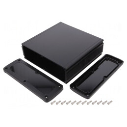 Carcasă Universală din Aluminiu 177.6mm x 169mm x 61.1mm Neagră | Electronic-mag.ro | Componente Electronice
