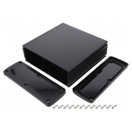 Carcasă Universală din Aluminiu 177.6mm x 169mm x 61.1mm Neagră | Electronic-mag.ro | Componente Electronice