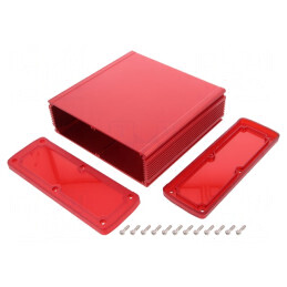 Carcasă Universală Aluminiu Roșu 177,6x169x61,1mm | Electronic-mag.ro | Componente Electronice