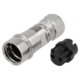 Conector circular mamă 2 pini nichelat Buccaneer 6000 | Electronic-mag.ro | Componente Electronice