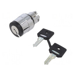 Comutator rotativ cu cheie 22mm negru | Electronic-mag.ro | Componente Electronice