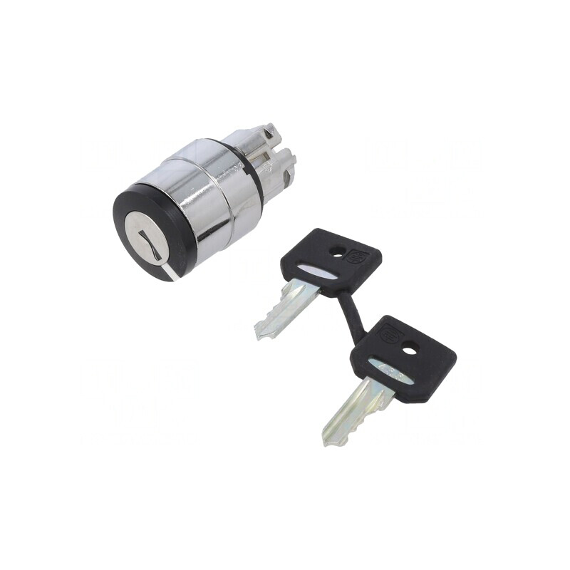Comutator rotativ cu cheie 22mm negru | Electronic-mag.ro | Componente Electronice