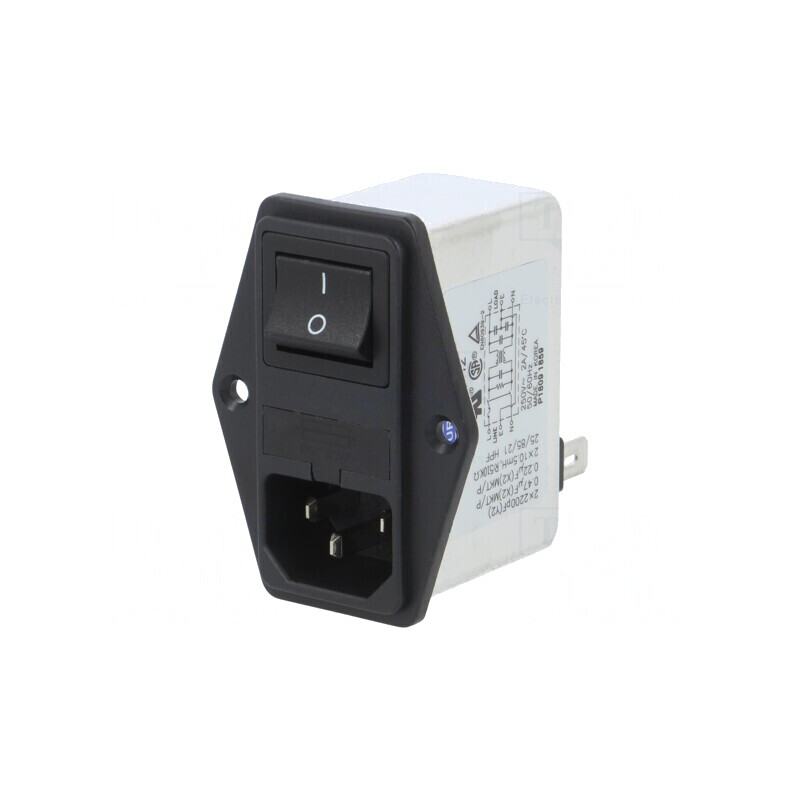 Conector Alimentare AC Soclu Tată 2A 250VAC IEC 60320 | Electronic-mag.ro | Componente Electronice