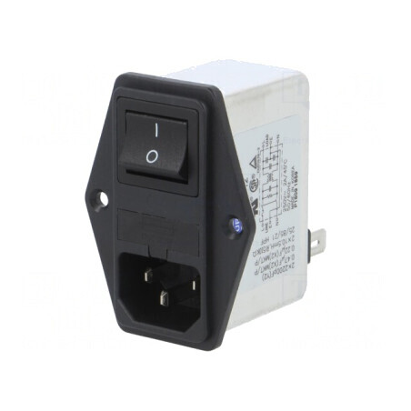 Conector Alimentare AC Soclu Tată 2A 250VAC IEC 60320 | Electronic-mag.ro | Componente Electronice