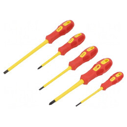 Kit Șurubelnițe Izolate 1kVAC Phillips și Plată 5 Bucăți | Electronic-mag.ro | Componente Electronice