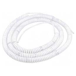 Cablu Spiralat Neecranat PUR Alb 1,5m | Electronic-mag.ro | Componente Electronice
