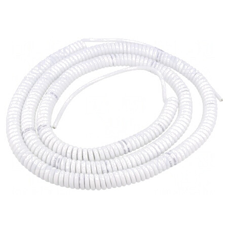 Cablu Spiralat Neecranat PUR Alb 1,5m | Electronic-mag.ro | Componente Electronice