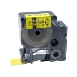 Bandă Galbenă 19mm x 3,5m cu Caracter Negru | Electronic-mag.ro | Componente Electronice