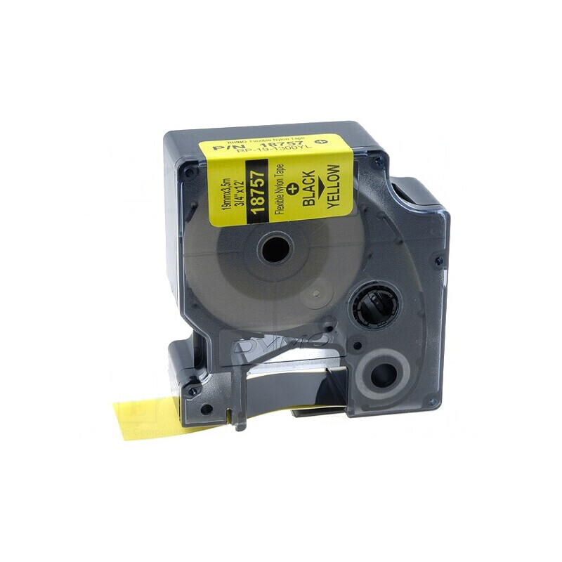 Bandă Galbenă 19mm x 3,5m cu Caracter Negru | Electronic-mag.ro | Componente Electronice