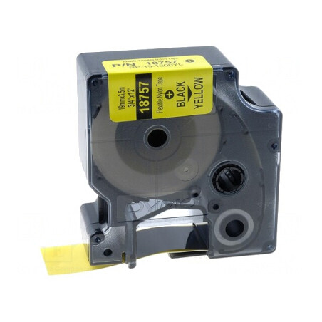 Bandă Galbenă 19mm x 3,5m cu Caracter Negru | Electronic-mag.ro | Componente Electronice