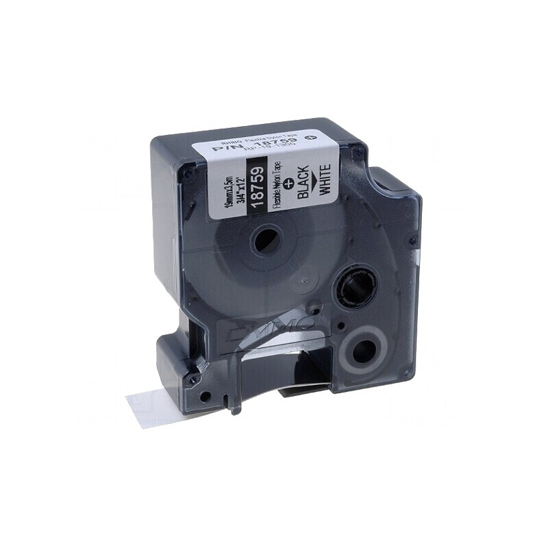 Bandă Albă 19mm x 3,5m cu Caracter Negru | Electronic-mag.ro | Componente Electronice