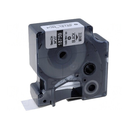 Bandă Albă 19mm x 3,5m cu Caracter Negru | Electronic-mag.ro | Componente Electronice