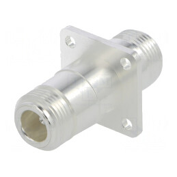Adaptor N Soclu Dublu 50Ω PTFE Argintat | Electronic-mag.ro | Componente Electronice