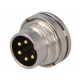 Conector M16 5 PIN 6A 250V IP67 drept | Electronic-mag.ro | Componente Electronice