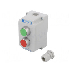 Casetă de Comandă cu 2 Butoane IP65 Plastic ST22 | Electronic-mag.ro | Componente Electronice