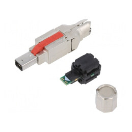 Mufă Mini I/O Type 2 4PIN Cat 5e Ecranat 8p4c | Electronic-mag.ro | Componente Electronice