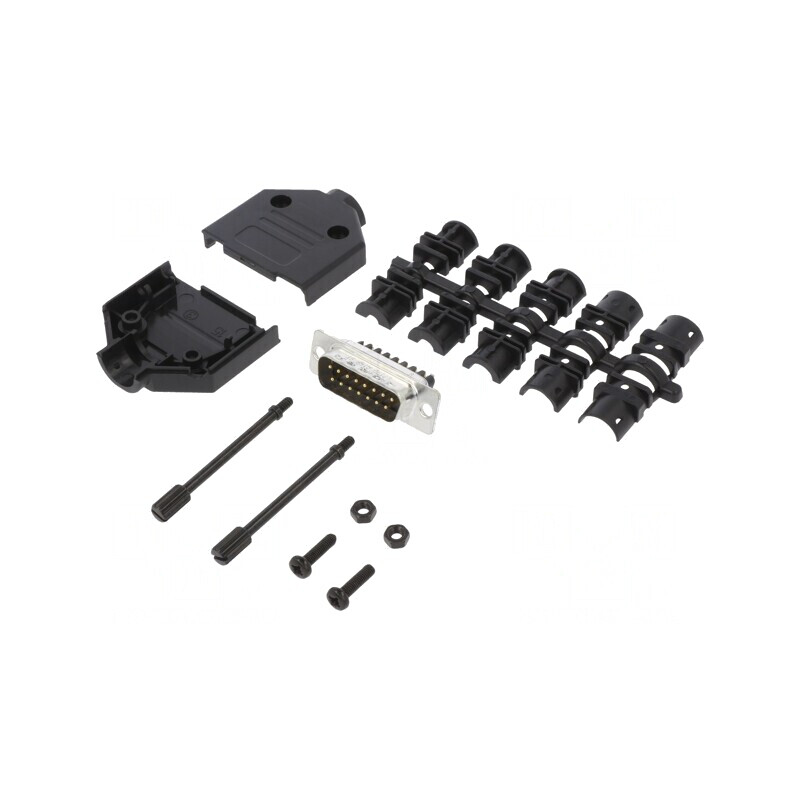 Conector D-Sub 15-Pini Tată Drept cu Terminal Șurub pe Cablu | Electronic-mag.ro | Componente Electronice