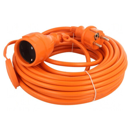 Prelungitor alimentare 15m portocaliu 3x1,5mm2 | Electronic-mag.ro | Componente Electronice
