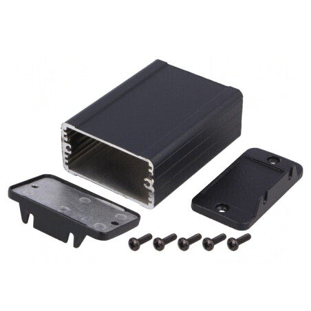 Carcasă Aluminiu Neagră IP54 59x80x31mm | Electronic-mag.ro | Componente Electronice