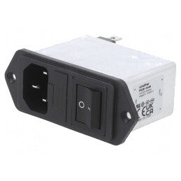 Conector Alimentare AC Soclu Tată 10A 250V C14 | Electronic-mag.ro | Componente Electronice