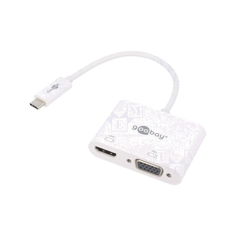 Adaptor USB 3.0 D-Sub 15pin HDMI USB C Alb | Electronic-mag.ro | Componente Electronice