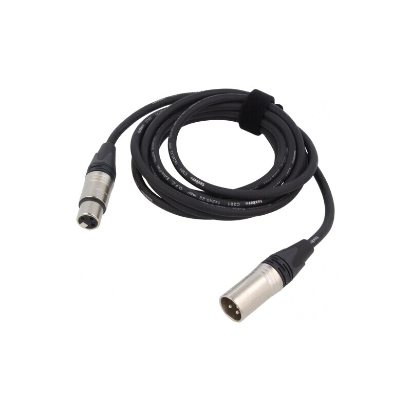 Cablu XLR 3pin Masculin-Feminin 3m Negru | Electronic-mag.ro | Componente Electronice