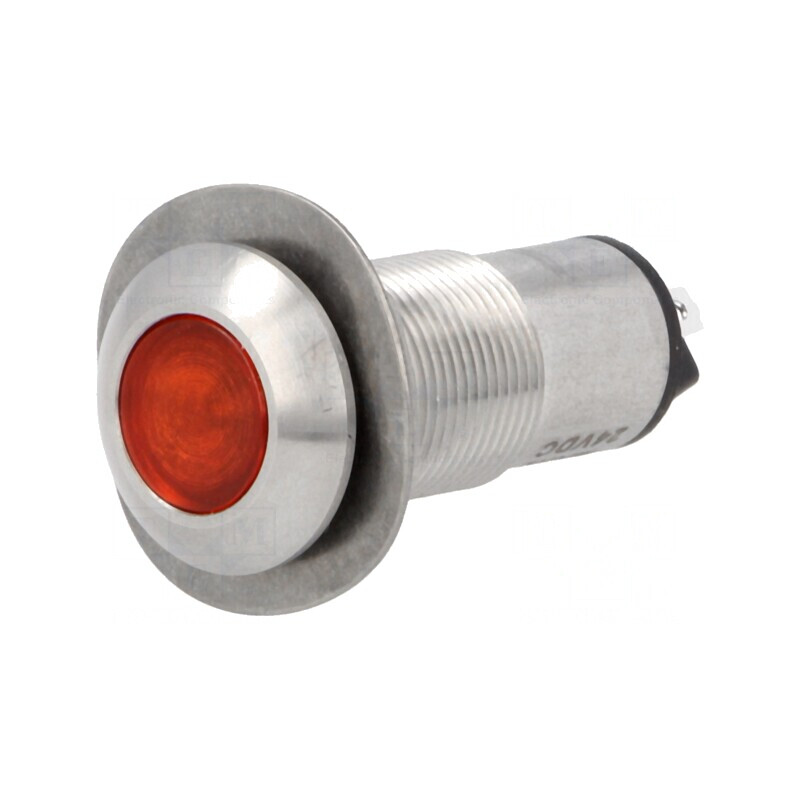 Lampă de control LED roșie 24VDC Ø13mm IP67 | Electronic-mag.ro | Componente Electronice