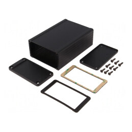 Carcasă aluminiu neagră 84x120x44mm | Electronic-mag.ro | Componente Electronice