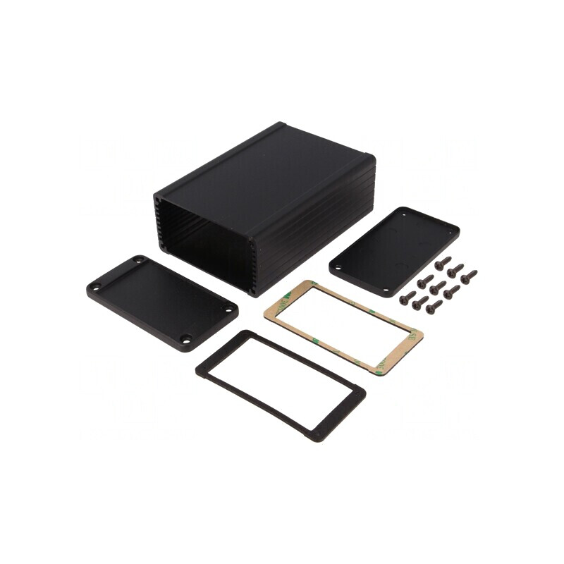 Carcasă aluminiu neagră 84x120x44mm | Electronic-mag.ro | Componente Electronice