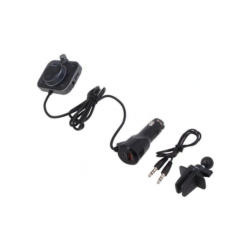 Transmițător FM microSD USB negru 1,2m | Electronic-mag.ro | Componente Electronice