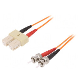 Patch Cord Fibră Optică OM1 SC/UPC-ST/UPC 2m Portocaliu | Electronic-mag.ro | Componente Electronice