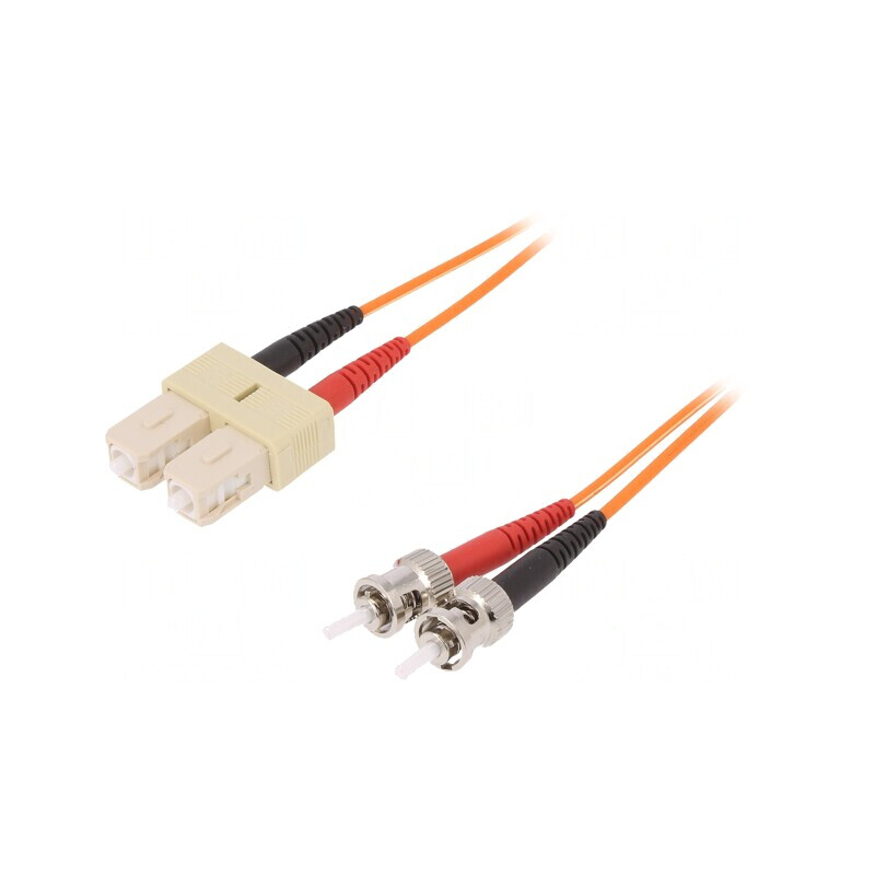 Patch Cord Fibră Optică OM1 SC/UPC-ST/UPC 2m Portocaliu | Electronic-mag.ro | Componente Electronice
