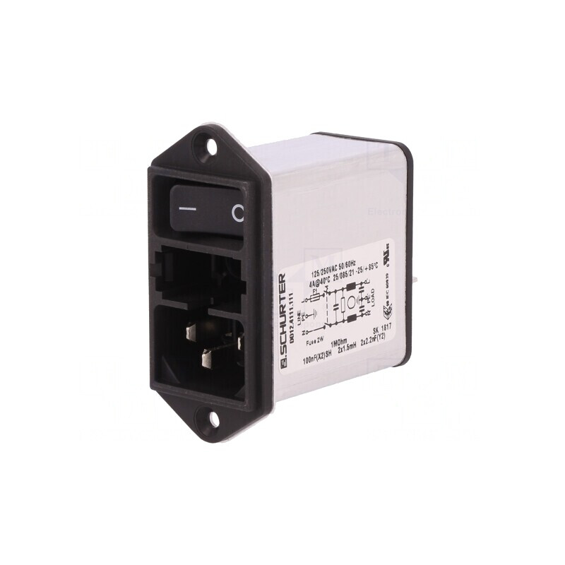 Conector de Alimentare AC 4A 250VAC IEC 60320 | Electronic-mag.ro | Componente Electronice