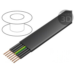 Cablu PVC-Flach 7G6mm2 neecranat 450/750V Cu | Electronic-mag.ro | Componente Electronice