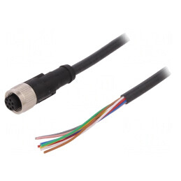 Cablu de Conectare M12 PIN 8 Drept 5m Mufă 30VAC 4A | Electronic-mag.ro | Componente Electronice