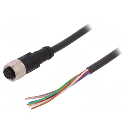 Cablu de Conectare M12 PIN 8 Drept 5m Mufă 30VAC 4A | Electronic-mag.ro | Componente Electronice