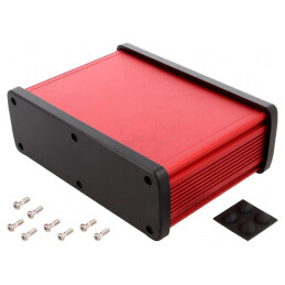 Carcasă Universală Aluminiu Roșu 177.6mm x 129mm x 61.1mm | Electronic-mag.ro | Componente Electronice