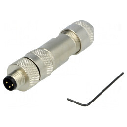 Conector M8 Tată 3 Pin Ecranat pe Cablu IP67 | Electronic-mag.ro | Componente Electronice