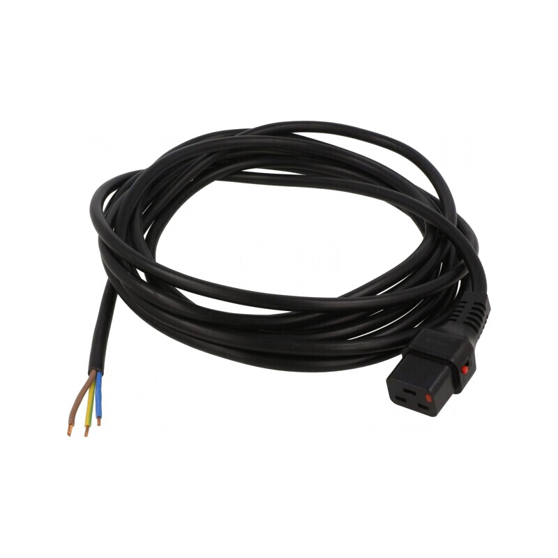 Cablu de Alimentare IEC C19 Mamă cu Blocare 5m Negru 16A | Electronic-mag.ro | Componente Electronice