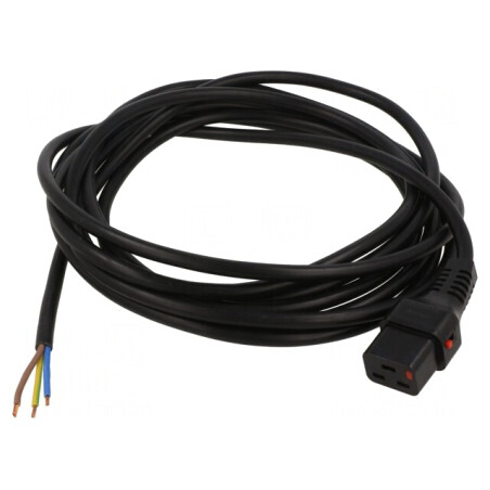 Cablu de Alimentare IEC C19 Mamă cu Blocare 5m Negru 16A | Electronic-mag.ro | Componente Electronice