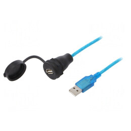 Cablu-adaptor | USB A soclu,USB A mufă | 1310 | USB 2.0 | IP67 | 2m | 1310-1018-04