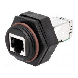 Cuplă RJ45 Ecranată IP67 8P8C | Electronic-mag.ro | Componente Electronice