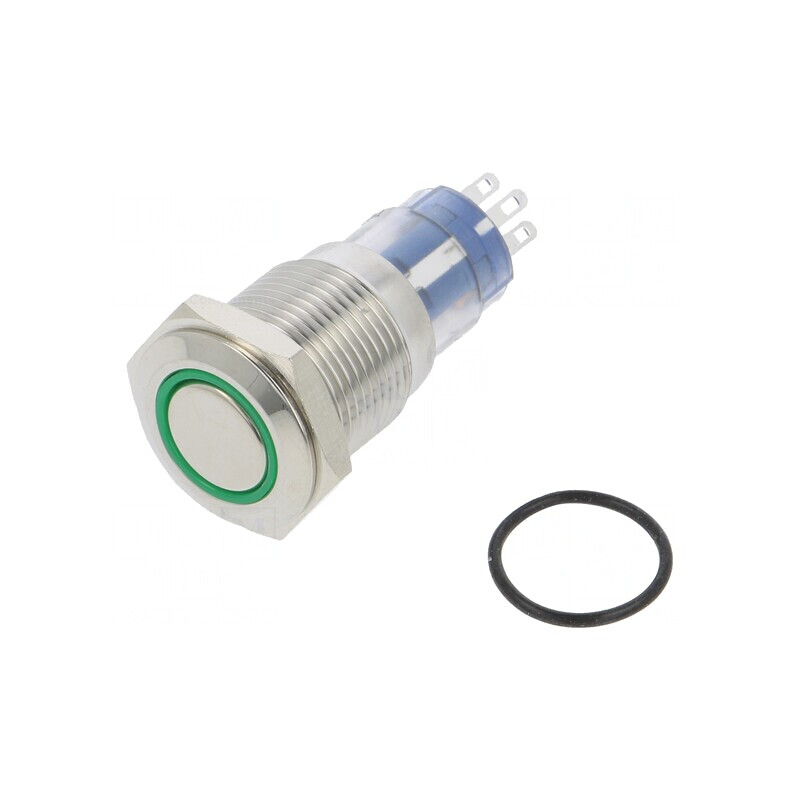 Comutator anti-vandalism verde IP67 ON-(ON) DPDT 3A/250V | Electronic-mag.ro | Componente Electronice
