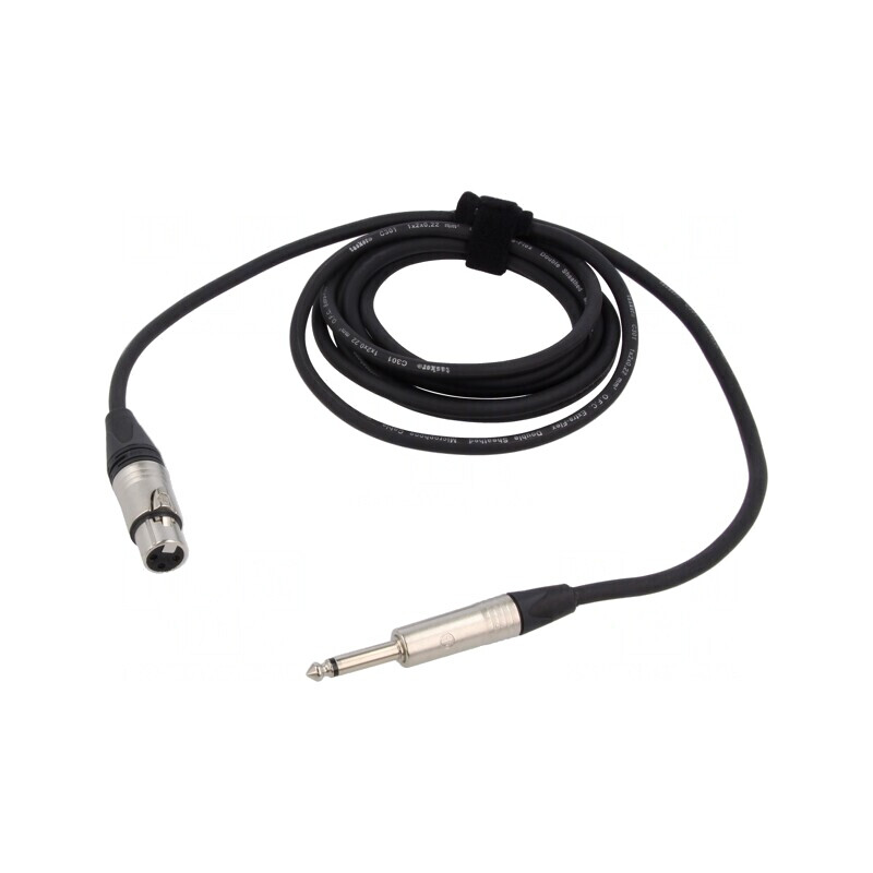 Cablu Audio Jack 6,3mm la XLR Feminin 3m Negru | Electronic-mag.ro | Componente Electronice