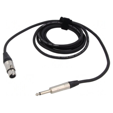 Cablu Audio Jack 6,3mm la XLR Feminin 3m Negru | Electronic-mag.ro | Componente Electronice