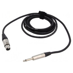 Cablu Audio Jack 6,3mm la XLR Feminin 3m Negru | Electronic-mag.ro | Componente Electronice