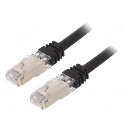 Cablu Patch S/FTP Cat6A Negru 5m LSZH