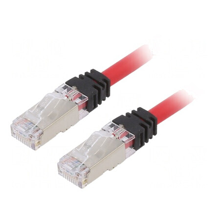 Cablu Patch S/FTP 10Gig 6A LSZH Roșu 5m | Electronic-mag.ro | Componente Electronice