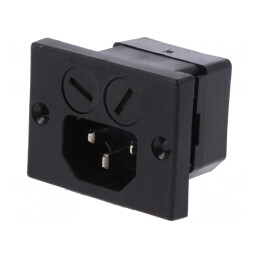 Conector: alimentare AC | soclu | tată | 10A | 250VAC | IEC 60320 | IP40 | 0040.5000.2